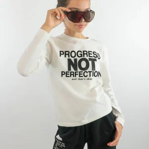 T-shirt manica lunga con scritta in ecopelle I DO