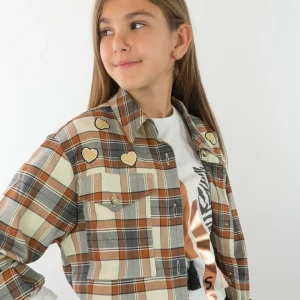 Camicia a quadri con applicazioni