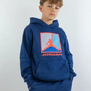 Felpa chiusa felpata con logo arancione JORDAN
