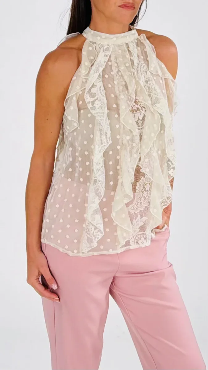 Top georgette rouches pizzo You - immagine 3